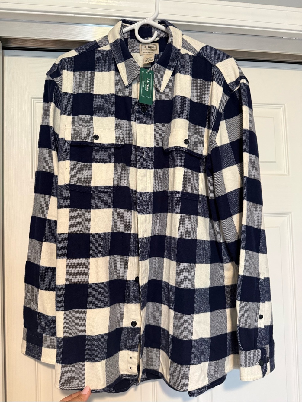 L.L. Bean | Men’s Organic Flannel Shirt Slightly Fitted Bright Navy L REG NWT